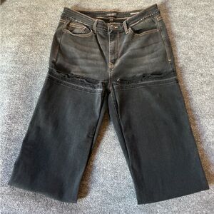 Judy Blue Los Angeles Black Flare Jeans Raw Hem Slim Bootcut